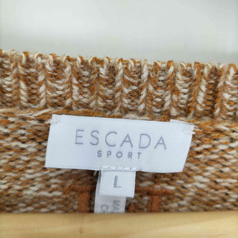 エスカーダスポーツ ESCADA SPORT リブ編み 背面ロゴ刺繍 ウール ニット セーター メンズ JPN:L