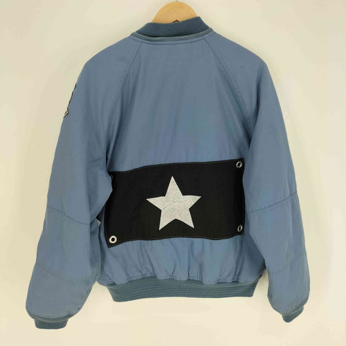 ユーエスエアーフォース U.S. AIR FORCE 80S 米空軍 HOUSTON社製 裏地キルティング エンブレムワッペン 比翼ジップ フライト ジャケット MA-2B 1983年製 メンズ import:L