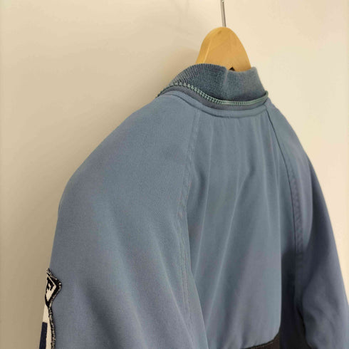 ユーエスエアーフォース U.S. AIR FORCE 80S 米空軍 HOUSTON社製 裏地キルティング エンブレムワッペン 比翼ジップ フライト ジャケット MA-2B 1983年製 メンズ import:L