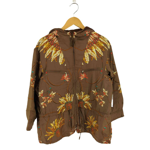 atsuki onishi フェザー ターコイズプリント ジャケット レディース