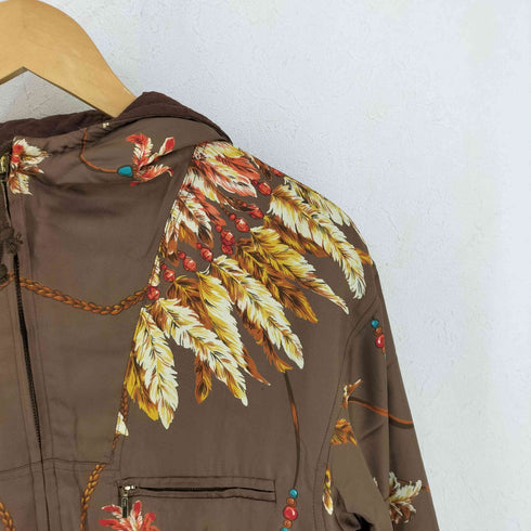 atsuki onishi フェザー ターコイズプリント ジャケット レディース