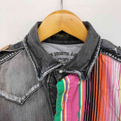 デニム リメイク加工 ツギハギ サイケデリック L/S シャツ Y2K メンズ