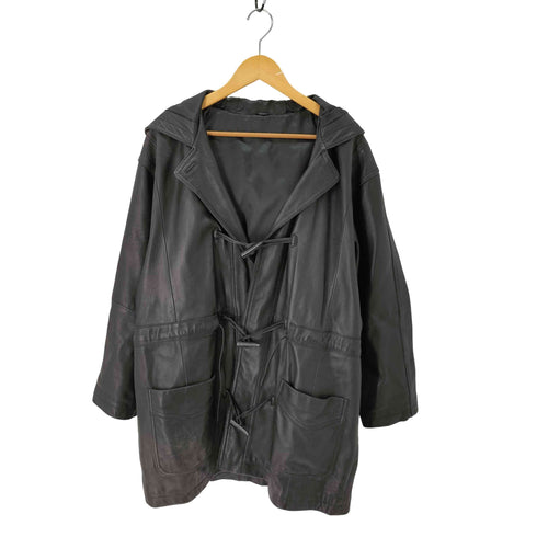 ラムレザー フーディートグルボタン ジャケット メンズ