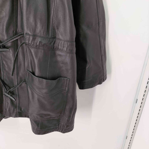 ラムレザー フーディートグルボタン ジャケット メンズ