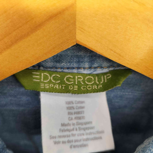 DC GROUP ペイント加工 フラワー 刺繍 デニム L/S シャツ レディース import:M