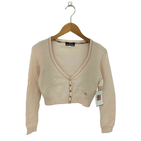 バーバリーブルーレーベル BURBERRY BLUE LABEL クロップド丈 コットン カーディガン レディース 38