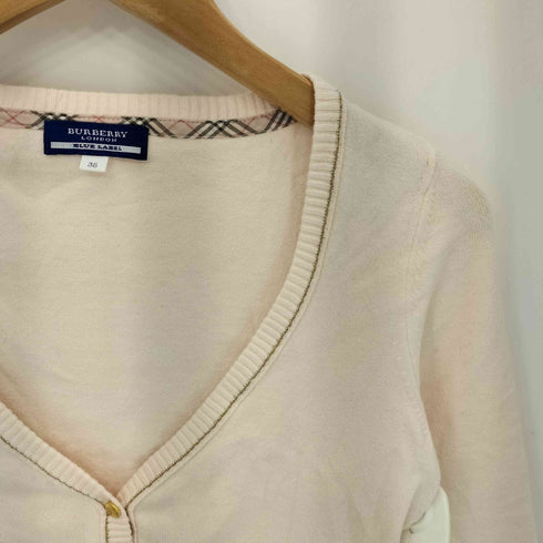 バーバリーブルーレーベル BURBERRY BLUE LABEL クロップド丈 コットン カーディガン レディース 38