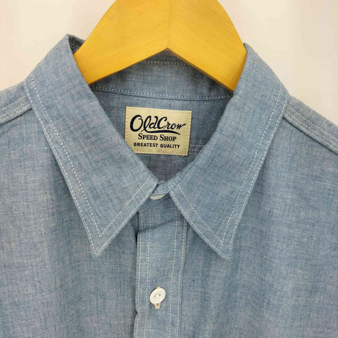 オールドクロウ OLD CROW CROW L/S WORK SHIRTS フロントポケット デニムシャンブレー長袖シャツ メンズ M