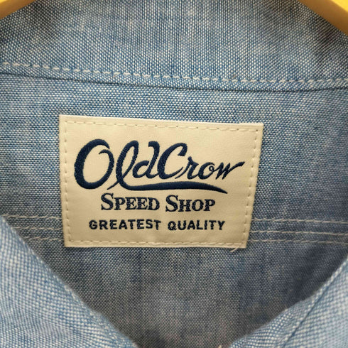 オールドクロウ OLD CROW CROW L/S WORK SHIRTS フロントポケット デニムシャンブレー長袖シャツ メンズ M