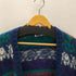 KNIT KNIT 90S モヘア 50% 混 総柄 アクリル ニット カーディガン レディース import:M