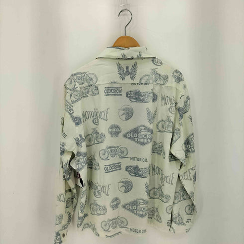 オールドクロウ OLD CROW L.A. MOTORCYCLE GARAGE L/S SHIRTS モーターサイクル ガレージ オープンカラー シャツ メンズ L