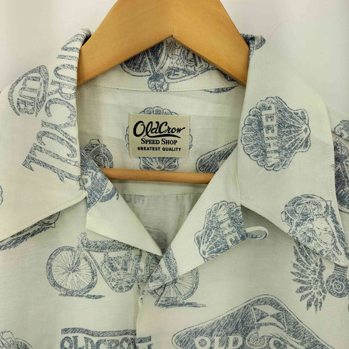 オールドクロウ OLD CROW L.A. MOTORCYCLE GARAGE L/S SHIRTS モーターサイクル ガレージ オープンカラー シャツ メンズ L