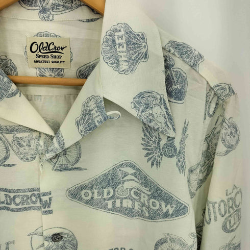 オールドクロウ OLD CROW L.A. MOTORCYCLE GARAGE L/S SHIRTS モーターサイクル ガレージ オープンカラー シャツ メンズ L
