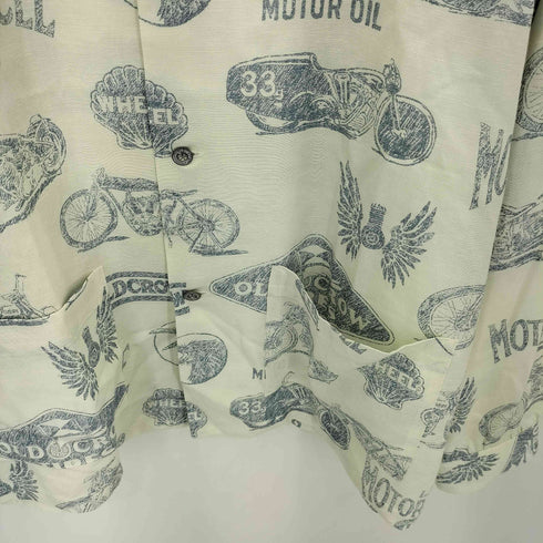 オールドクロウ OLD CROW L.A. MOTORCYCLE GARAGE L/S SHIRTS モーターサイクル ガレージ オープンカラー シャツ メンズ L
