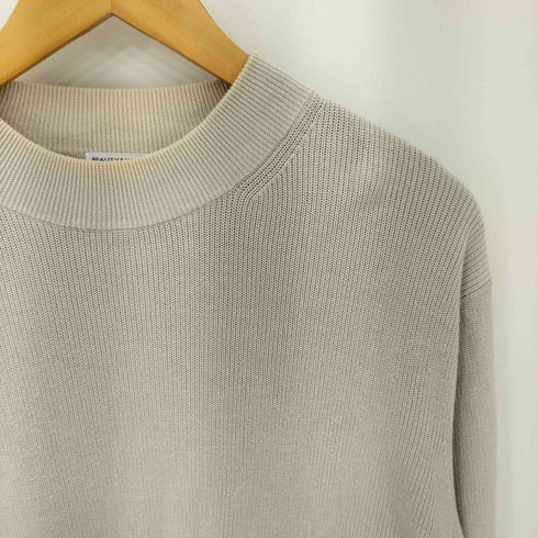 ビューティーアンドユースユナイテッドアローズ BEAUTY & YOUTH UNITED ARROWS マシーンウォッシュ ハイゲージ アゼ クルーネックニット メンズ JPN:L