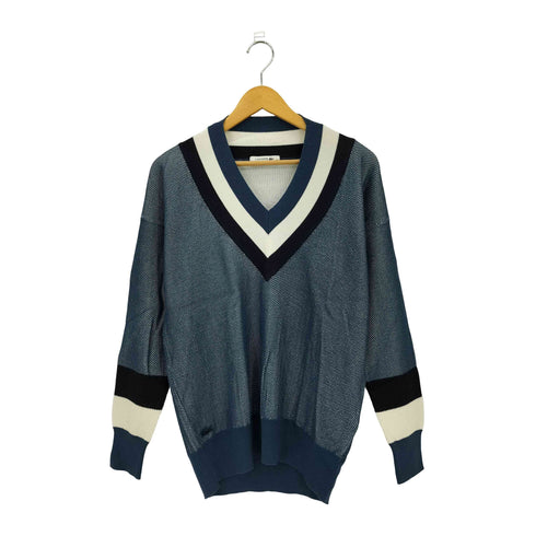 ラコステ LACOSTE ラインカラー Vネック ニット メンズ 38