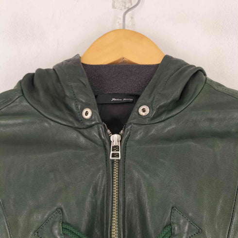HARLEM ROUNGE 羊革 レザーダッフルコート メンズ JPN:M