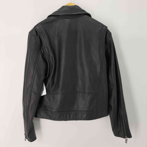 ザラ ZARA LEATHER BIKER JACKET メンズ import:M