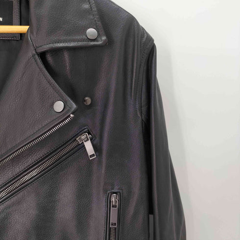 ザラ ZARA LEATHER BIKER JACKET メンズ import:M