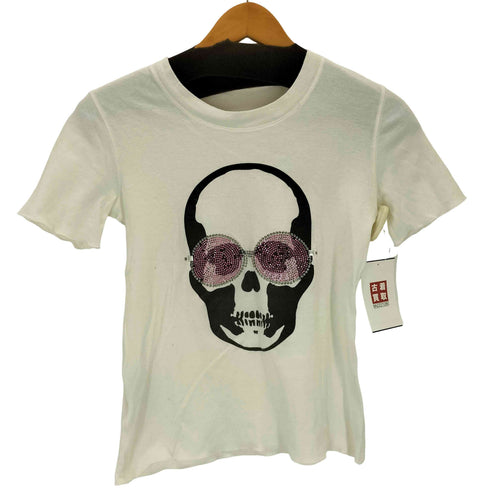 ルシアンペラフィネ Lucien Pellat-Finet イタリア製 スタッズデザインどくろTシャツ Y2K レディース import:XS
