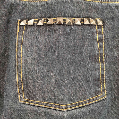 REAL contents 刺繍 スタッズ デニムパンツ メンズ 38inch