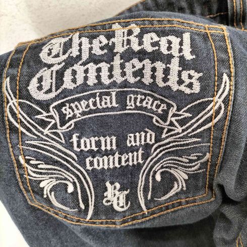 REAL contents 刺繍 スタッズ デニムパンツ メンズ 38inch