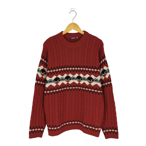 クイックシルバー Quiksilver アクリルウール ノルディック クルーネックニット メンズ import:L