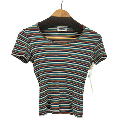 ミッソーニスポーツ MISSONI SPORTS イタリア製 マルチボーダーリブTシャツ レディース