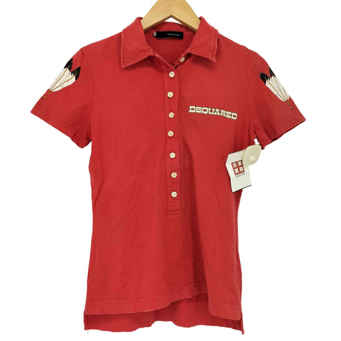 ディースクエアード DSQUARED2 スリーブプリントポロシャツ レディース import:M