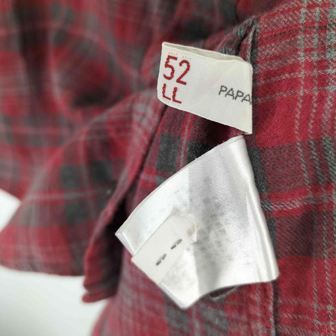 パパス papas チェック L/S BD シャツ メンズ LL