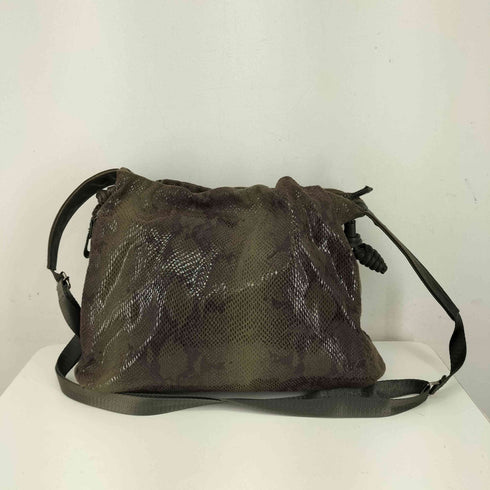 オサム OSAM ラメスネークスキン調ショルダーバッグ レディース