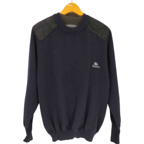 バーバリーズ BURBERRYS 90S エルボーパッチ ロゴ刺繍 ウールニット メンズ