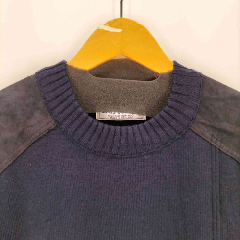 バーバリーズ BURBERRYS 90S エルボーパッチ ロゴ刺繍 ウールニット メンズ