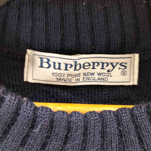 バーバリーズ BURBERRYS 90S エルボーパッチ ロゴ刺繍 ウールニット メンズ