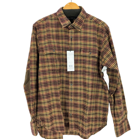 ザスコッチハウス The Scotch House エルボーパッチ コットンネルシャツ メンズ LL