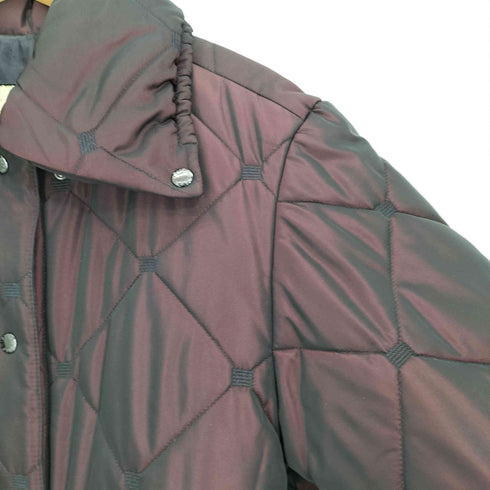 イタリヤ 伊太利屋 裏地レオパード キルティング ステンカラーコート レディース FREE