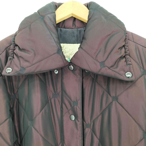 イタリヤ 伊太利屋 裏地レオパード キルティング ステンカラーコート レディース FREE