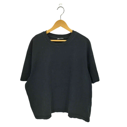 ザラ ZARA ダメージ加工 コットン クルーネック Tシャツ メンズ import:XL