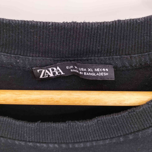 ザラ ZARA ダメージ加工 コットン クルーネック Tシャツ メンズ import:XL