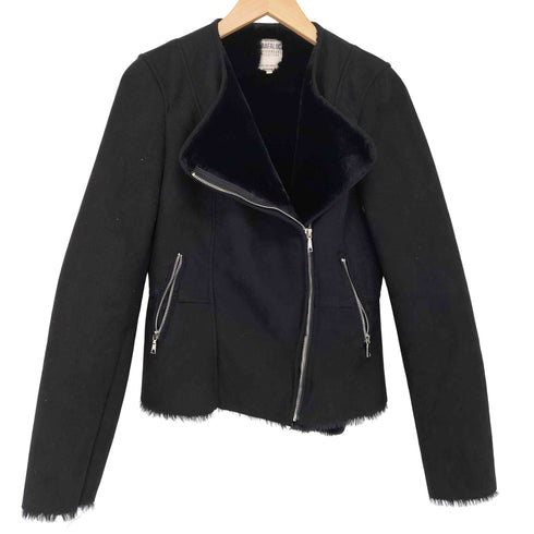 ザラ ZARA TRAFALUC フェイクムートンライダースジャケット レディース