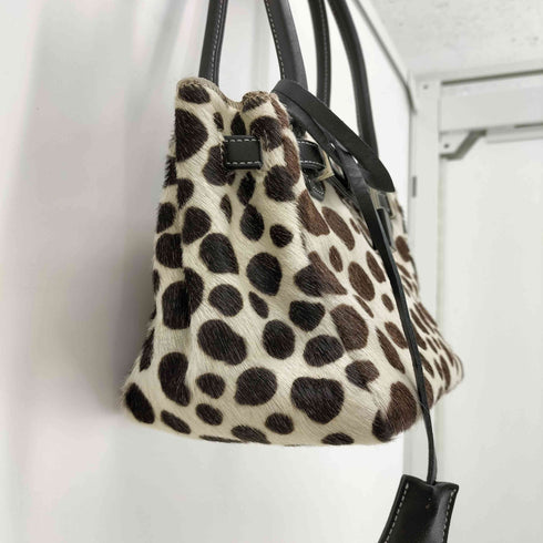 傳濱野 ミニミーティア ハラコレザー ハンドバッグ レディース