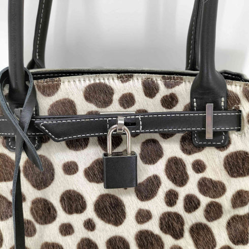 傳濱野 ミニミーティア ハラコレザー ハンドバッグ レディース