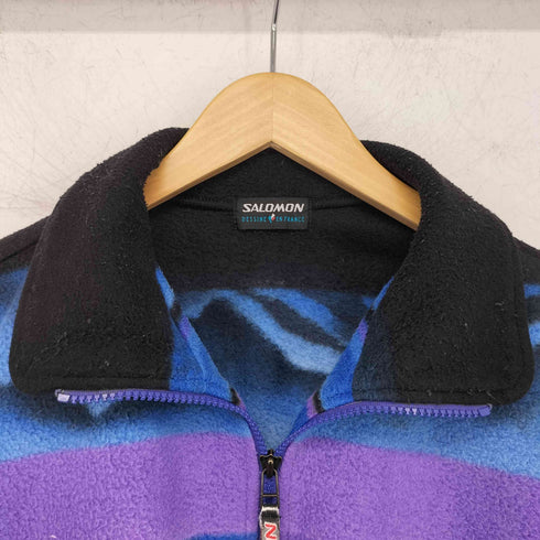 サロモン SALOMON 総柄 ハーフジップ フリースジャケット メンズ import:M
