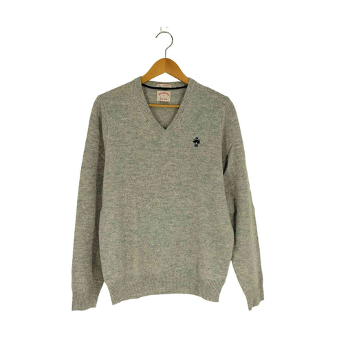ブルックスブラザーズ BROOKS BROTHERS PURE LAMBSWOOL ロゴ刺繍 Vネックニット メンズ import:M
