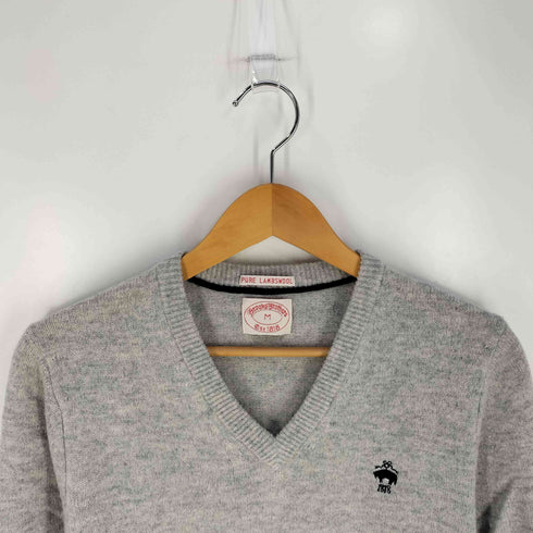 ブルックスブラザーズ BROOKS BROTHERS PURE LAMBSWOOL ロゴ刺繍 Vネックニット メンズ import:M
