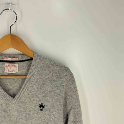 ブルックスブラザーズ BROOKS BROTHERS PURE LAMBSWOOL ロゴ刺繍 Vネックニット メンズ import:M
