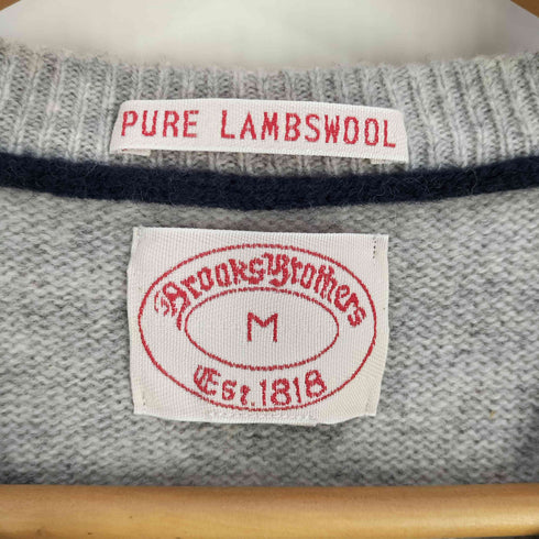 ブルックスブラザーズ BROOKS BROTHERS PURE LAMBSWOOL ロゴ刺繍 Vネックニット メンズ import:M