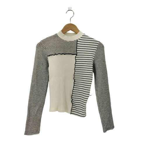 デシグアル Desigual マルチデザイン モックネック 長袖 コットンニット セーター レディース L