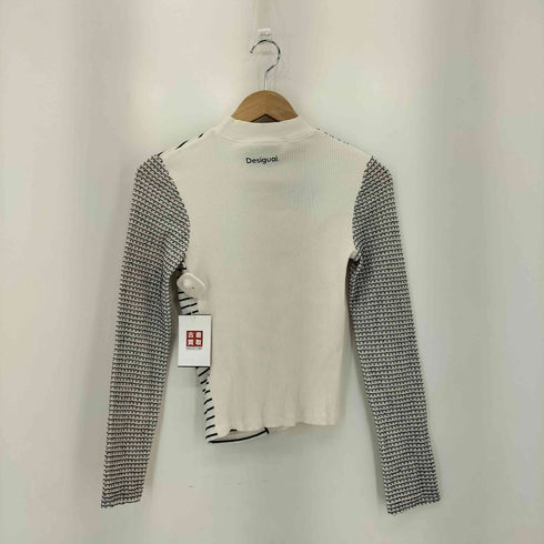 デシグアル Desigual マルチデザイン モックネック 長袖 コットンニット セーター レディース L