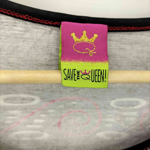 SAVE THE WEEN イタリア製 スリーブドッキング 総柄 長袖Tシャツ カットソー Y2K レディース L